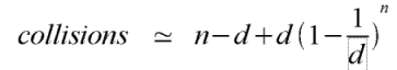 n - d + d((1-1/d)^n)